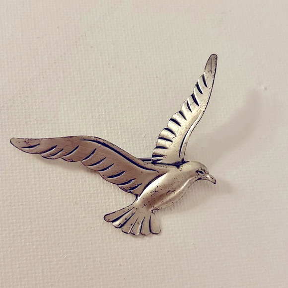 Beau Sterling Jewelry - Vintage Beau Sterling Silver Novelty Seagull Sea Gull Bird Brooch Pin